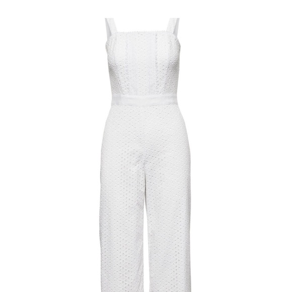 Banana Republic-White Eyelet Jumpsuit - Picture 3 of 7